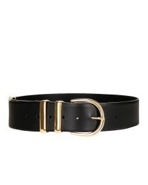 KHAITE Bella Belt in Gold Black FWRD at FWRD