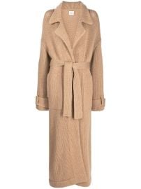 KHAITE Belted Knitted Cashmere Coat - at Farfetch