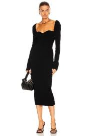 KHAITE Beth Long Sleeve Bustier Dress in Black  FWRD at Forward