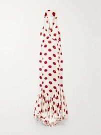 KHAITE Candita scarf-detailed gathered printed twill maxi dress NET-A-PORTER at Net a Porter