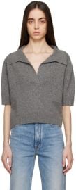 KHAITE Gray Shrunken Jo Sweater SSENSE at ssense