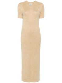 KHAITE Helen short-sleeve Knitted Dress Neutrals at Farfetch