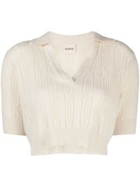 KHAITE Lylith cable-knit Polo Shirt - Farfetch at Farfetch