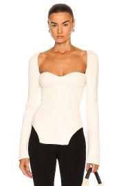 KHAITE Maddy Long Bustier Top in Cream  FWRD at Forward