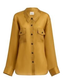 KHAITE Matteo button-up Organza Shirt Yellow at Farfetch