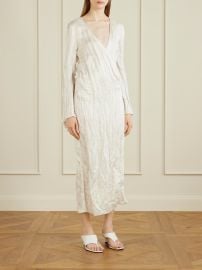 KHAITE Rommi crinkled-voile midi wrap dress NET-A-PORTER at Net a Porter
