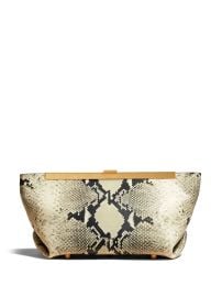 KHAITE The Aimee python-effect Clutch Bag Neutrals at Farfetch