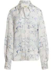 KHAITE The Minta graphic-print Shirt White at Farfetch
