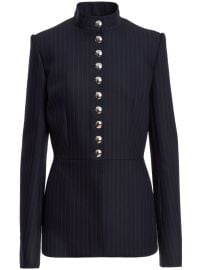 KHAITE The Samuel Pinstriped Jacket Blue at Farfetch