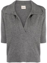 KHAITE The Shrunken Jo Knitted Polo Top - at Farfetch