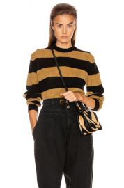 KHAITE Viola Crewneck Pullover Sweater in Black   Fawn Stripe   FWRD at Forward