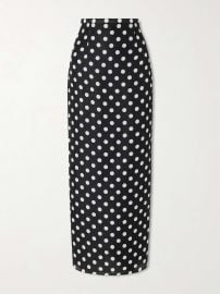 KHAITE Winton polka-dot silk midi skirt at Net a Porter