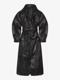 KHY High neck belted faux leather jacket at Selfridges