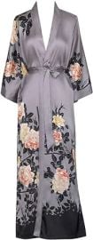 KIMONO Women39s Charmeuse Kimono Robe Long - Blush Rose - Dusk purple at Womens Clothing store at Amazon