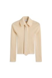 KNIT TIE SHIRT - CREAM at Scanlan Theodore