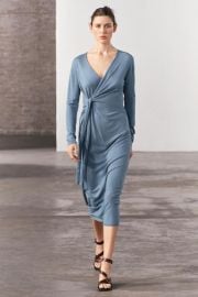 KNIT WRAP DRESS at Zara