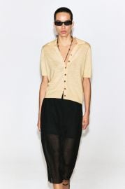 KNITTED LINEN-MERINO SHORT-SLEEVED SHIRT at COS