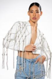 KNOT AGAIN CROP BOMBER WITH DIAMOND ROPE at Shop Akira