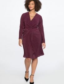 KNOT FRONT ACCORDION DRESS at Eloquii