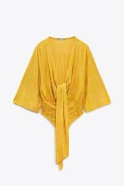 KNOTTED JACQUARD BODYSUIT - Yellow   United States at Zara