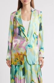 KOBI HALPERIN Joan Print One-Button Satin Blazer at Nordstrom
