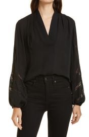 KOBI HALPERIN Lala Silk Blouse in Black  at Nordstrom