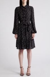 KOBI HALPERIN Landry Long Sleeve Leaf Print Dress at Nordstrom