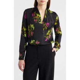 KOBI HALPERIN Palm Print Stretch Silk Top at Nordstrom