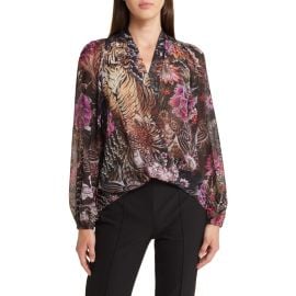 KOBI HALPERIN Robin Tiger Print Chiffon Top at Nordstrom