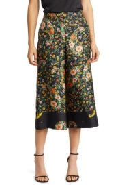 KOBI HALPERIN Ryan Floral Wide Leg Silk Crop Pants at Nordstrom