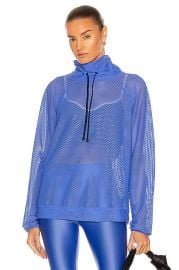 KORAL Probe Open Mesh Pullover Sweatshirt in Amparo Blue FWRD at FWRD