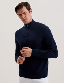 KURNLE - T Knit Half Zip Funnel Neck Jumper Ted Baker at Ted Baker