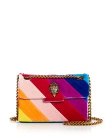 KURT GEIGER LONDON Mini Kensington Velvet Stripe Crossbody Bloomingdales at Bloomingdales