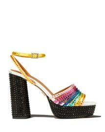 KURT GEIGER LONDON Womens Pierra Rainbow Crystal Block Heel Platform Sandals - 150th Anniversary Exclusive Bloomingdales at Bloomingdales