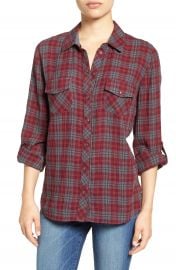 KUT from the Kloth  Evelyn  Plaid Roll Sleeve Shirt at Nordstrom