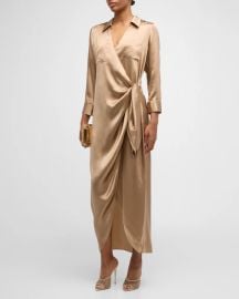 Kadi Wrap Silk Maxi Dress at Neiman Marcus