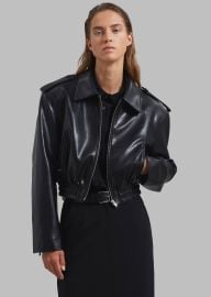 Kaia Cropped Bomber - Black at The Frankie Shop