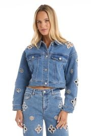 Kaia Pearl Jean Jacket - Medium Blue The Noli Shop at The Noli Shop