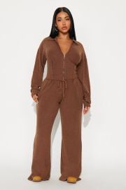 Kaia Waffle Lounge Pant Set - Chocolate Fashion Nova at Fashion Nova