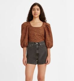  Kaila Top in Scratchy Leopard Glazed Ginger at Levis