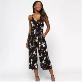 Kaileigh Pants amp Jumpsuits Kaileigh Elegant Black Floral Jumpsuit Poshmark at Poshmark