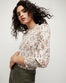 Kali Smocked Floral Top at Veronica Beard