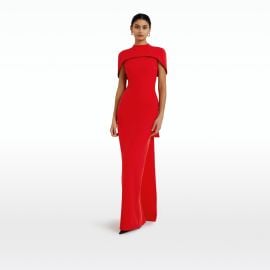 Kalika Scarlet Red Long Dress Maison Safiyaa USA at Safiyaa