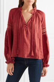 Kalina lace-trimmed cotton blouse at Net A Porter