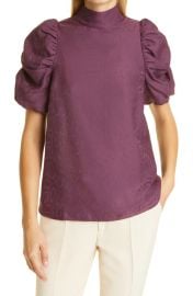 Kalmiia Tonal Snakeskin Print Puff Sleeve Blouse by Ted Baker at Nordstrom