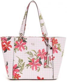 Kamryn Gingham Floral Tote by Guess at Guess