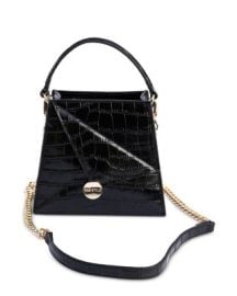 Kandi Croc Embossed Leather Handbag at Bloomingdales