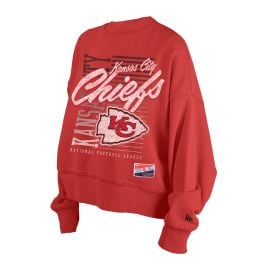 Kansas City Oversized Throwback Mineral Wash Crew Neck Sweatshirt in Red at Fanatics
