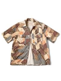 Kapital YABENE quilt patchwork drizzle open collar shirt tee at HARUYAMA