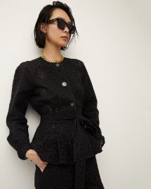 Kapnos Eyelet Jacket at Veronica Beard